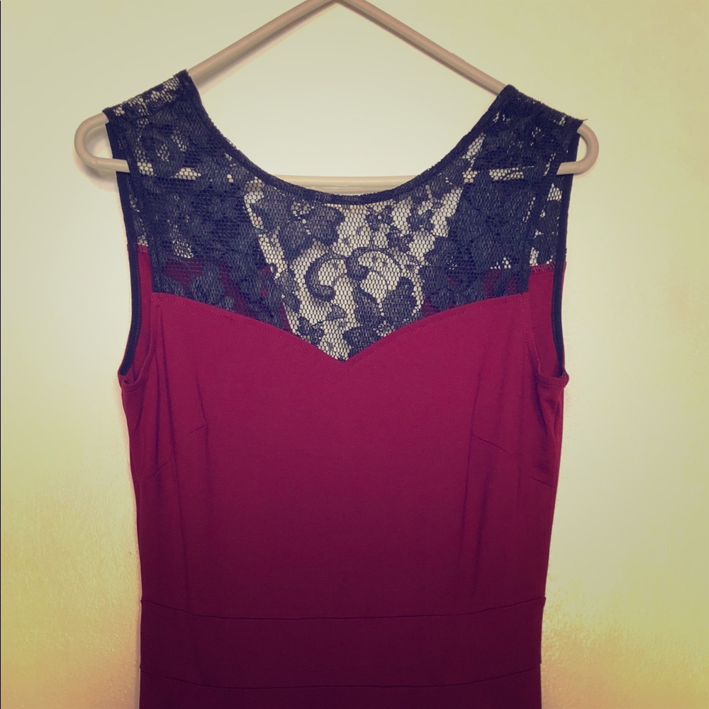 Red Pleated Cocktail Dress